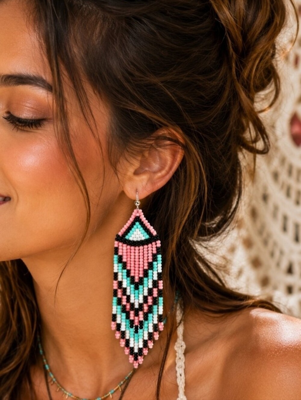 MODCLOTH NAVAJO BEADED DROP EARRINGS 1